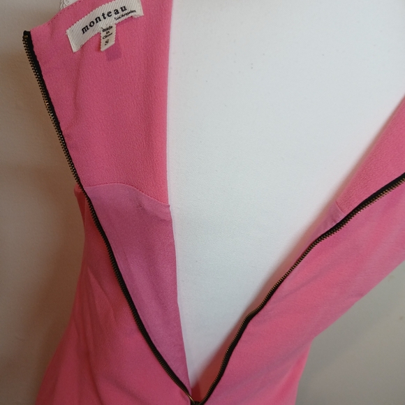 Monteau Pink Scallop Hem Sleeveless Dress - Size Small - Picture 3 of 9